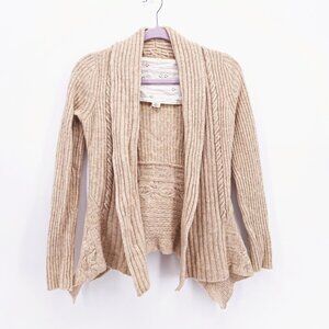 Birds on a Wire Wool Blend Open Cardigan